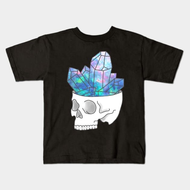 Crystal skull witch magic supernatural occult spell tumblr pastel print Kids T-Shirt by bigkidult